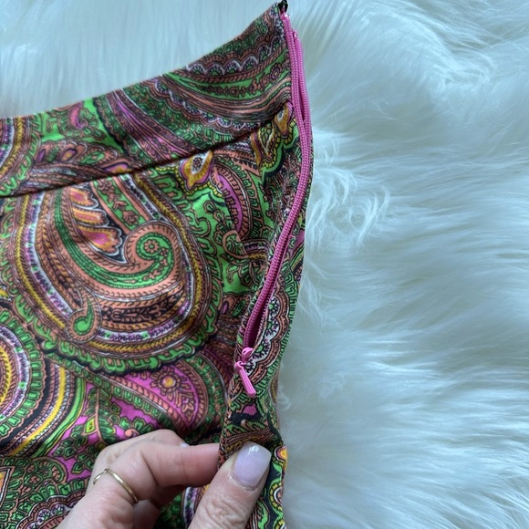 J. Crew High Waist Green and Pink Shorts - Picture 4 of 5